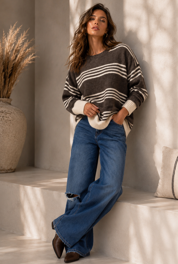 Aysha Knit - Chocolate/Latte