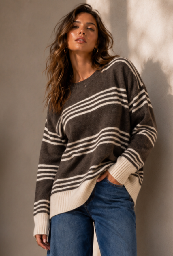 Aysha Knit - Chocolate/Latte