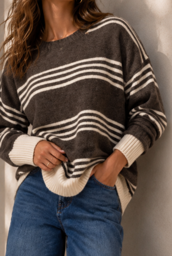 Aysha Knit - Chocolate/Latte