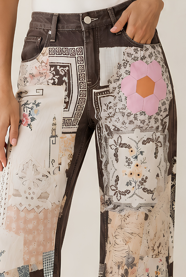 Heirloom Patchwork Jean - Chocolate