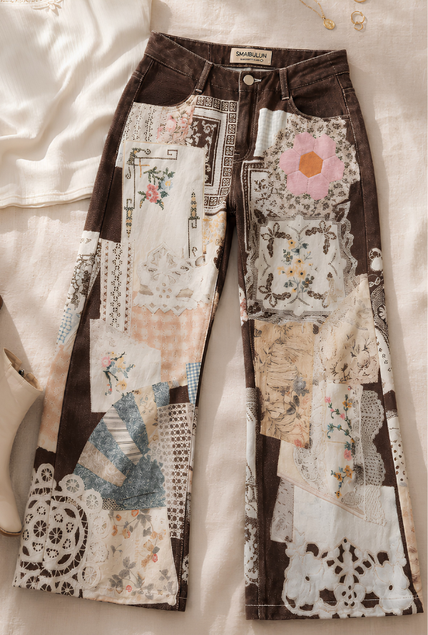 Heirloom Patchwork Jean - Chocolate