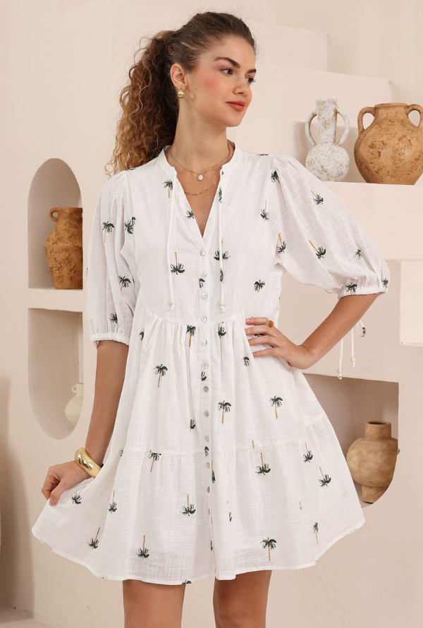 Palm Dress - White