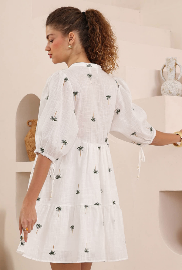 Palm Dress - White