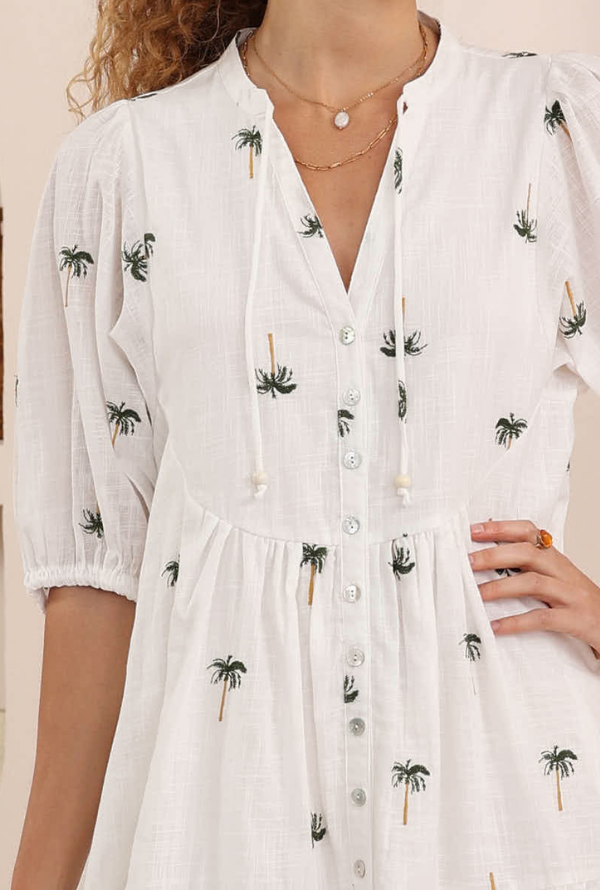 Palm Dress - White