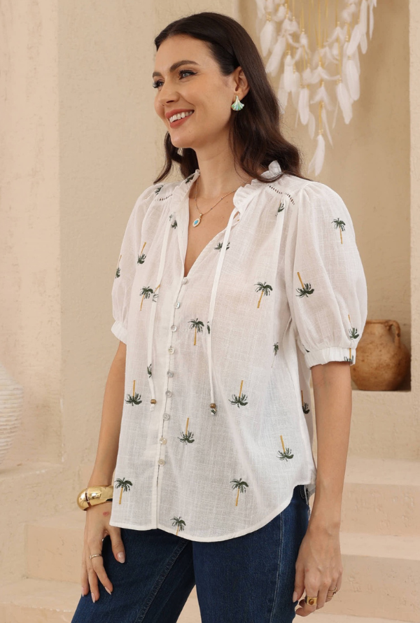 Palm Blouse - White