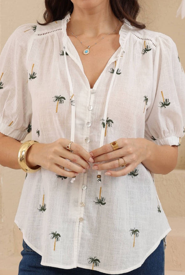 Palm Blouse - White