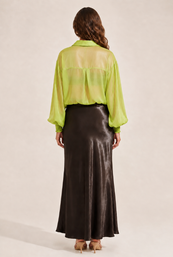 Maple Satin Skirt - Chocolate