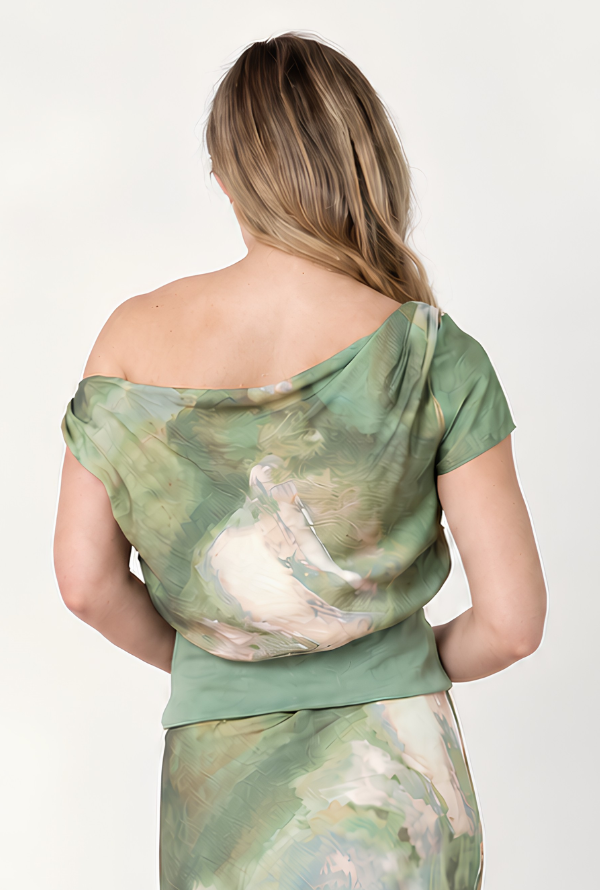 Zendaya Off Shoulder Top - Sage