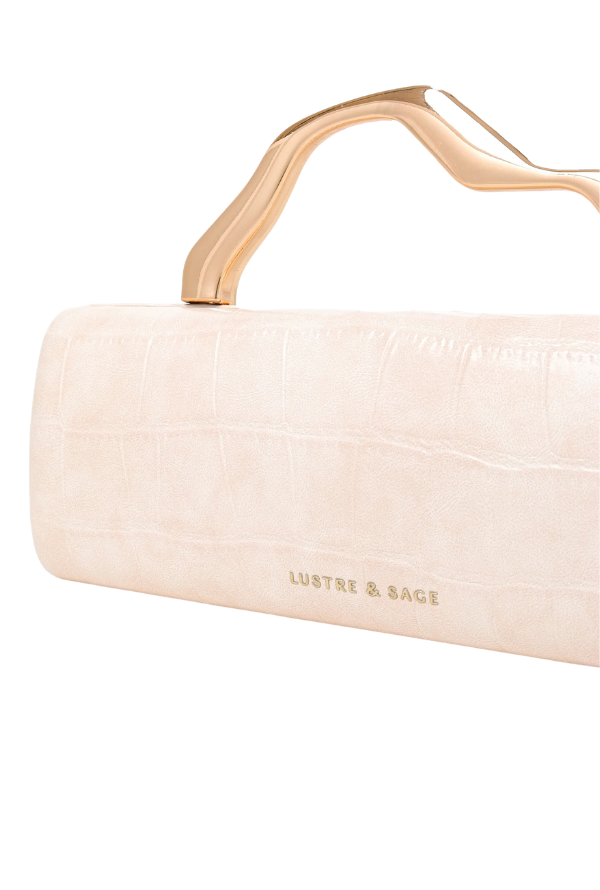 Maison Croc Clutch - Warm Ivory
