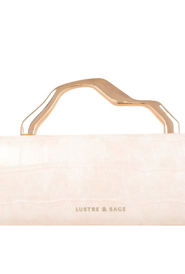 Maison Croc Clutch - Warm Ivory