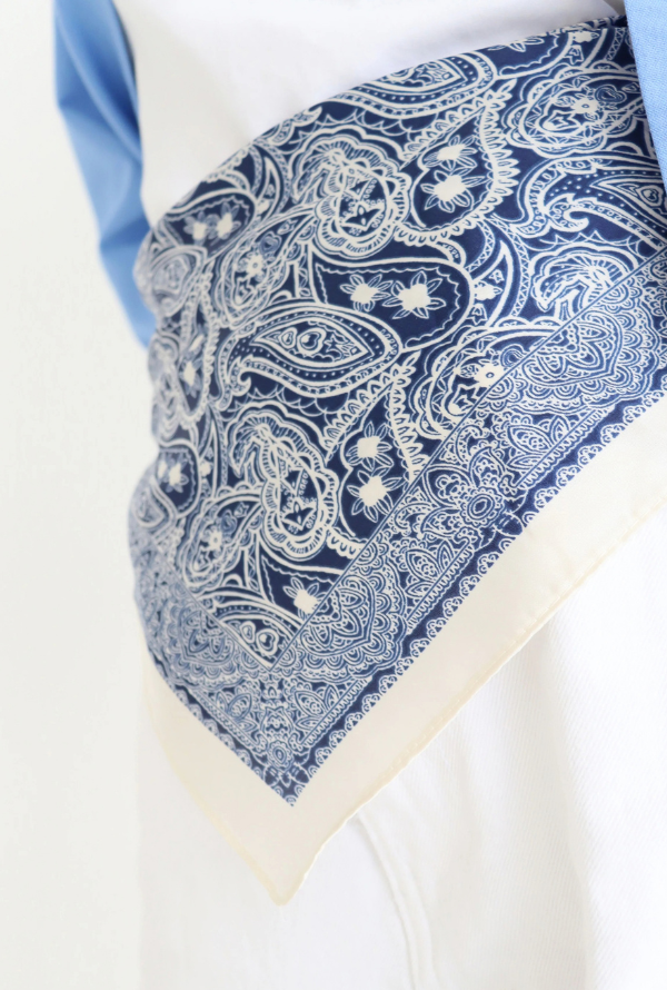 Indie Paisley Bandana Scarf - Blue