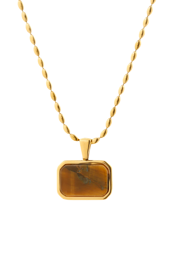 Voyager Tiger Eye Neckless - Gold
