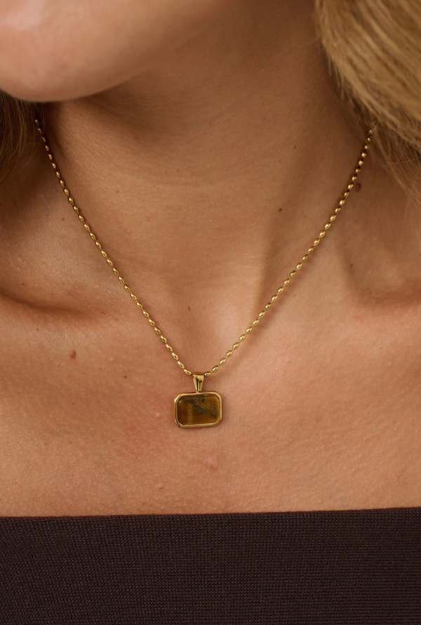 Voyager Tiger Eye Neckless - Gold