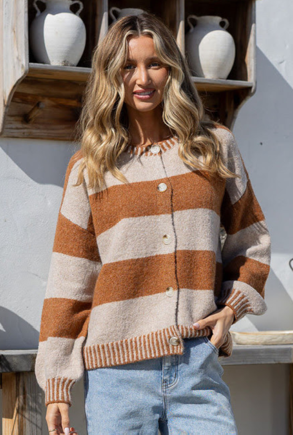 Maci Cardigan - Warm Beige / Tan