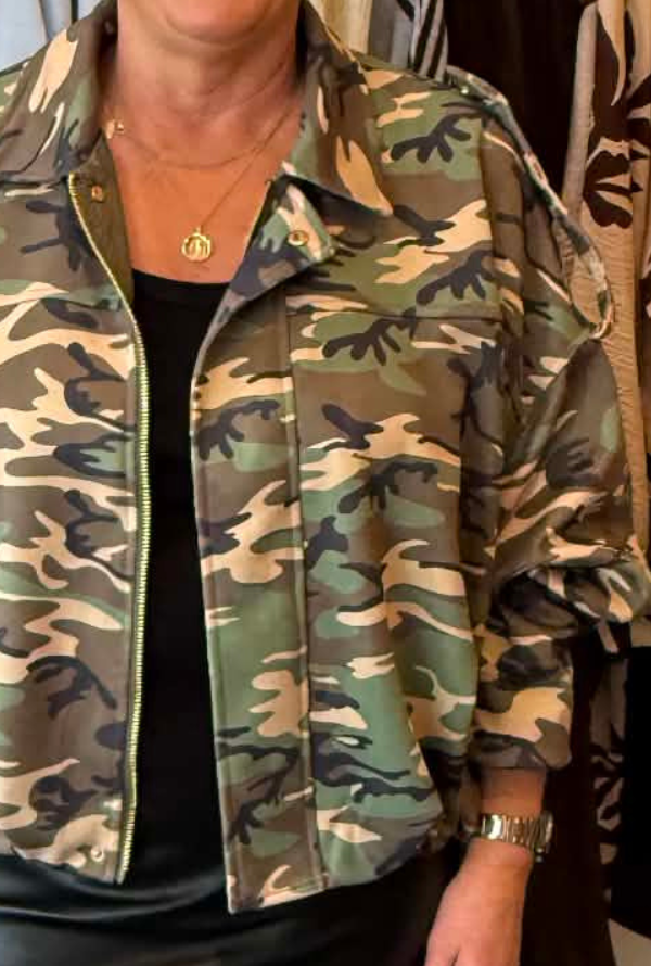 Molly Faux Suede Jacket - Camo