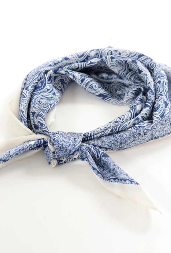 Indie Paisley Bandana Scarf - Blue