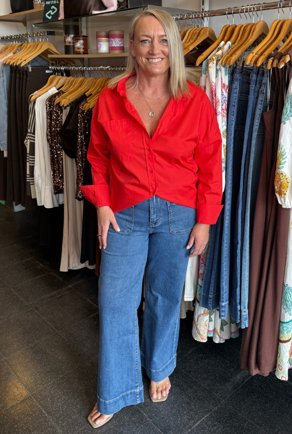 Ruby Wide Leg Jeans - Light Blue Denim